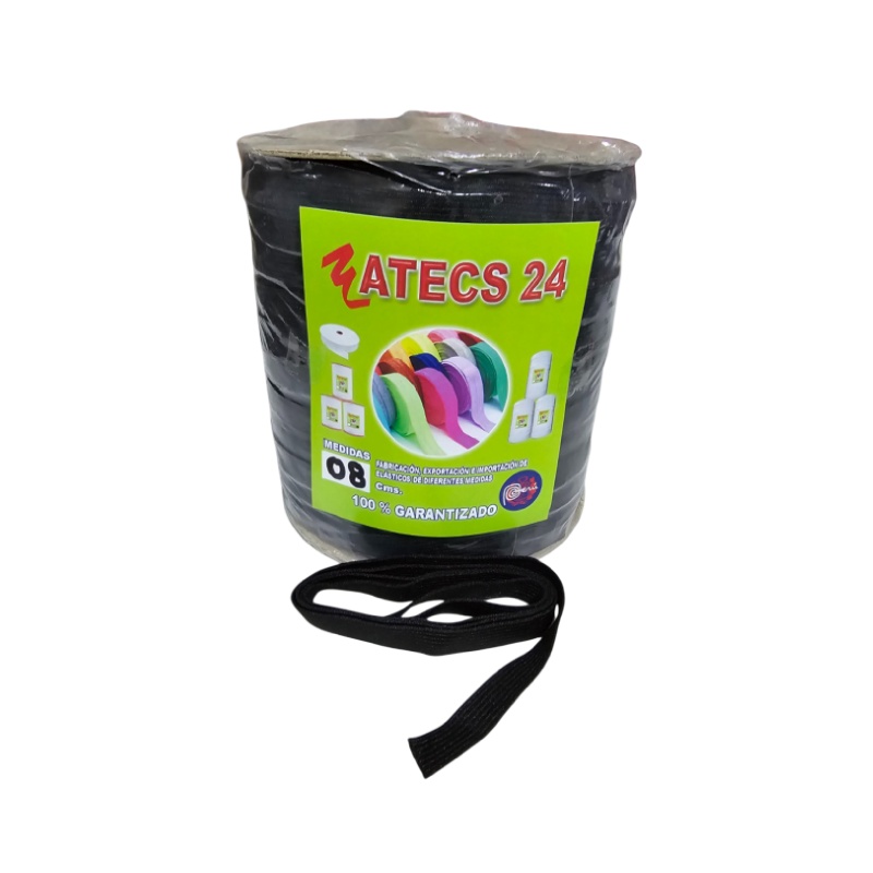 Elástico Polyester Negro 8 Ligas